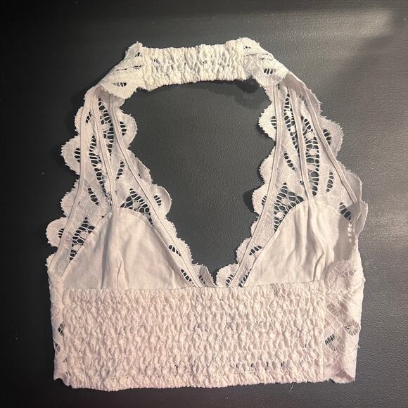 NWT Free People White Free People Adella Lace Halter Bralette L - Picture 4 of 7